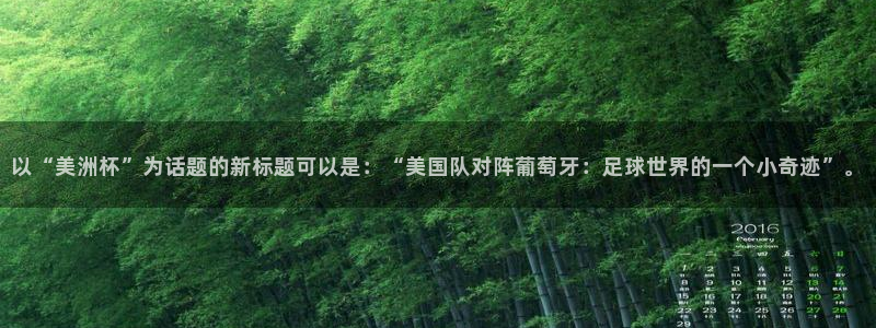 2026年世界杯时间表：以“美洲杯”为话题的新标题可以是：“美国队对阵葡萄牙：足球世界的一个小奇迹”。